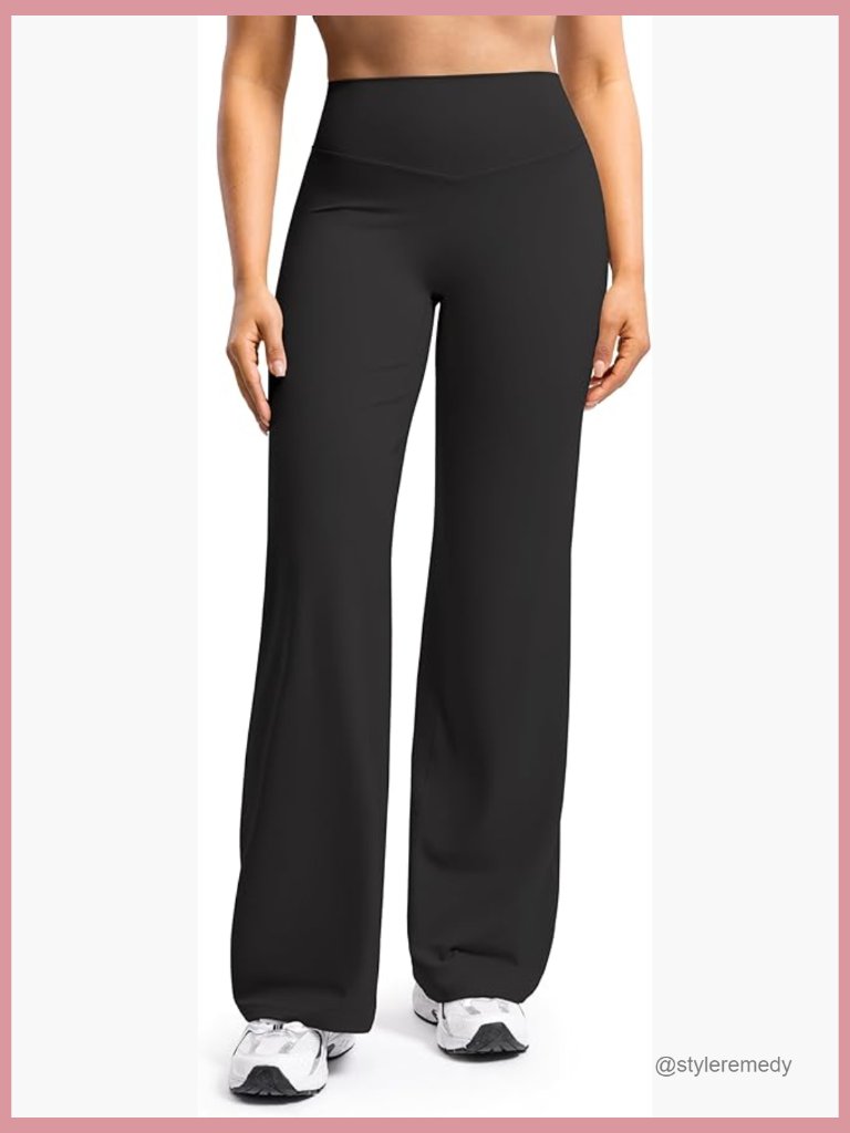 High Waist Wide Leg Workout Yoga Pants 29/31/33in Straight Leg